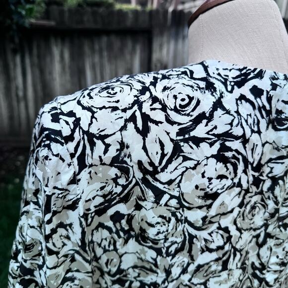 Vintage St. Gillian Petites 100% Silk Jacket Abstract Floral Women's Size 12 - Picture 7 of 12